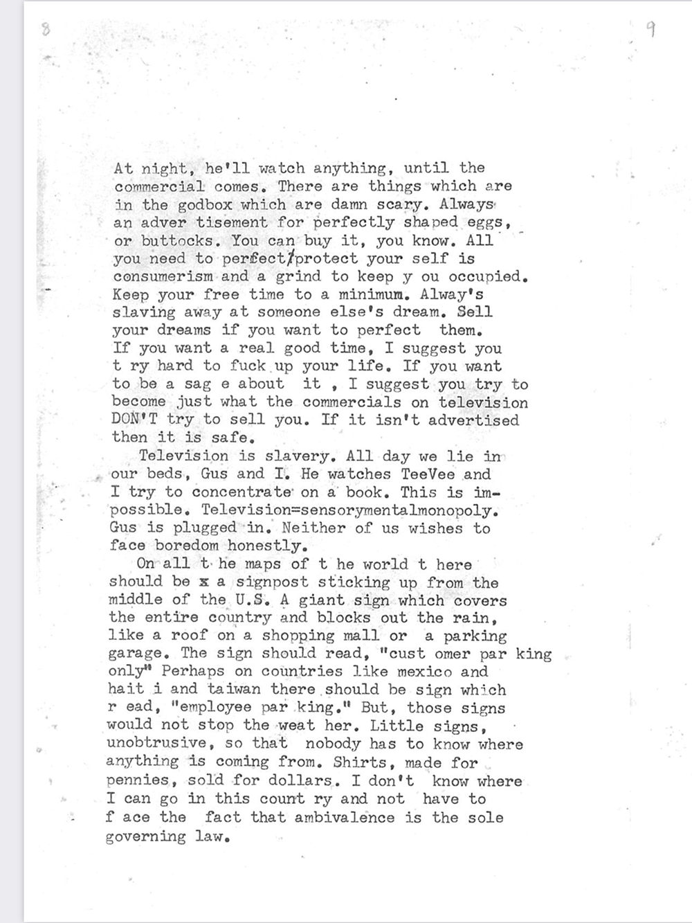 an image of typewritten text